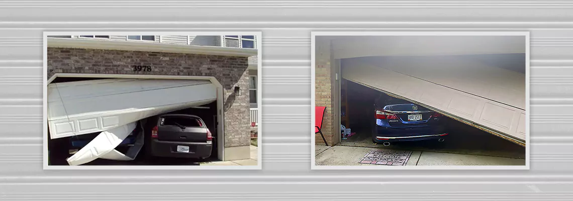 Repair Commercial Garage Door Got Hit By A Car in St. Charles, Illinois